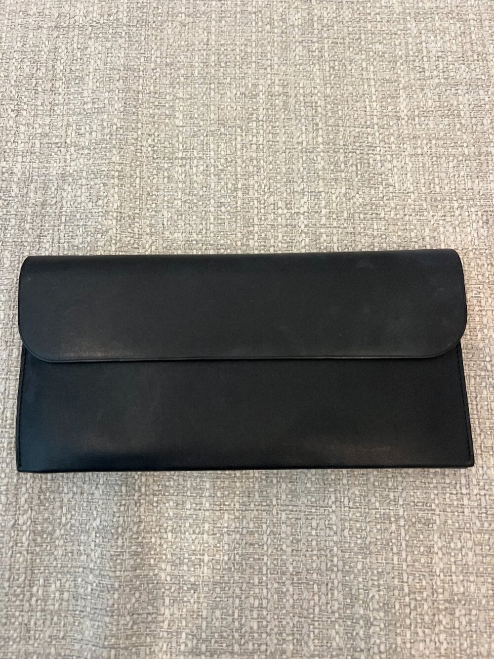 ISAAC REINA Hermes Designer Paris Black Leather Long Wallet Made in France
